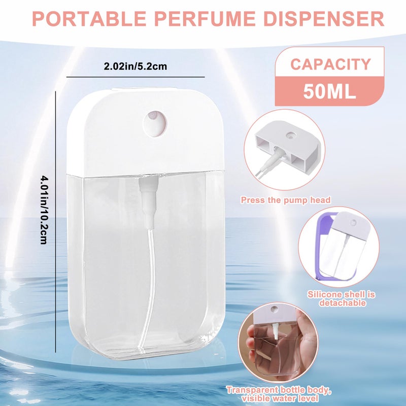 Zuhose Mini Refillable Perfume Spray Bottle with Silicone Case Compatible with Touchland Hand Sanitizer Spray (Fit for 1.69 FL OZ/50 mL Ver), Keychain + Funnel for Power Mist and Glow Mist - Image 5